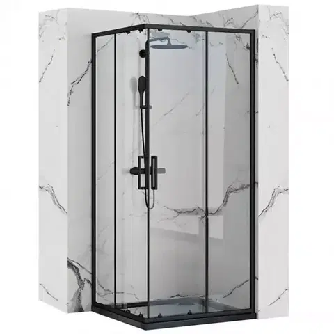 Sprchové kúty 80x80 Sprchový kút Punto Rea K4800 80x80x190 black