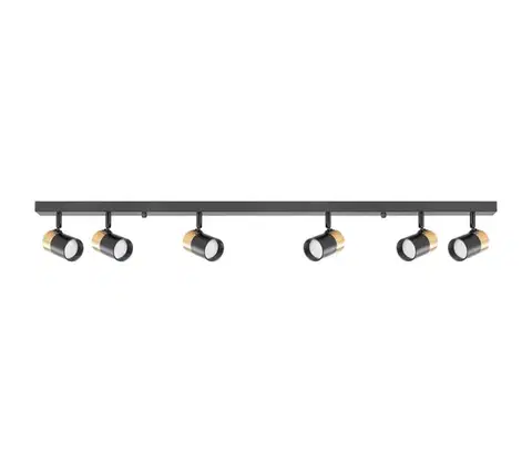 Svietidlá Zuma Line 2204BD-6-BK - Bodové svietidlo FORI 6xGU10/50W/230V čierna/zlatá OB-2204BD-6-BK