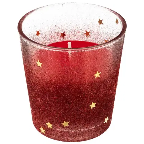Vianočné dekorácie – do vnútra Svietnik + sviečka 8 cm červená 143691rg