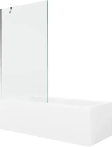 Sprchové dvere MEXEN/S - Cubik obdĺžniková vaňa 160 x 70 cm s panelom + vaňová zástena 100, transparent, chróm 550316070X9510000001