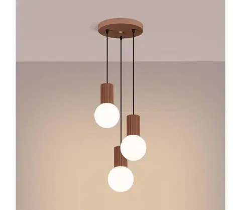 Svietidlá  SL.1735 - Luster na lanku HALO 3xG9/8W/230V pr. 25 cm hnedá SL.1735