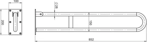 Doplnky do kúpeľne NOVASERVIS - Úchyt dvojitý sklopný 852 mm kartáčovaná nerez R66813,4