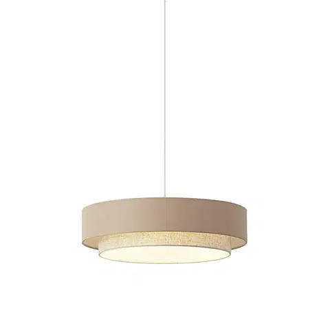 Závesné svietidlá Moderné závesné svietidlo béžové s prírodnou farbou 50 cm 3-svetlá - Drum Duo