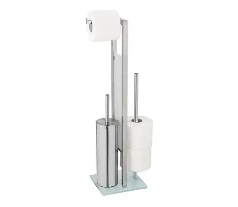 Svietidlá WENKO 25399100 - WC kefa RIVALTA 18x70 cm strieborná/biela/čierna 25399100