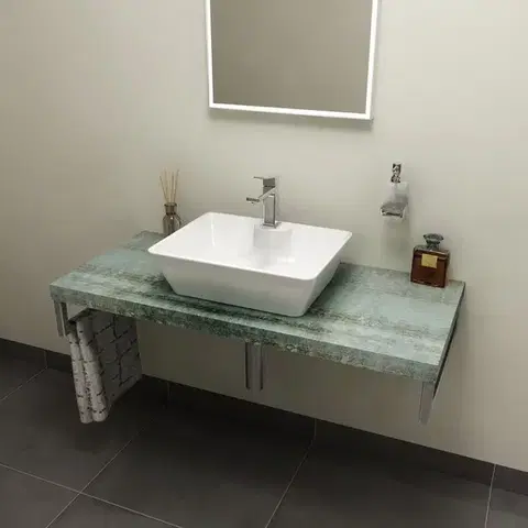 Kúpeľňový nábytok SAPHO - AVICE doska pod umývadlo 100x50cm, hrúbka 5cm, Aquamarine AV106