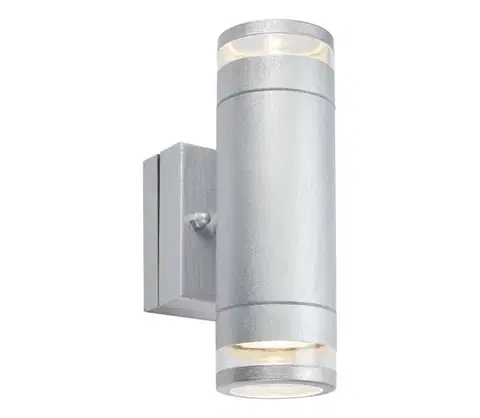 Svietidlá Markslöjd 109106 - LED stmievateľné vonkajšie nástenné svietidlo LUNO 2xLED/4,9W/230V IP65 strieborné 109106