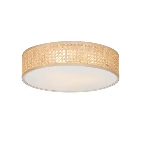 Stropné osvetlenie Inteligentné stropné svietidlo ratan 40 cm 3-svetlá vrátane 3 Wifi P45 - Tromma