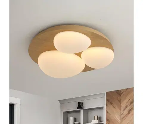 Svietidlá BRILAGI - LED stropné svietidlo VISBY WOOD LED/36W/230V priemer 50 cm hnedé BRI467
