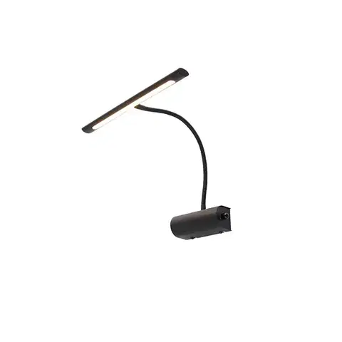 Nástenné osvetlenie Dizajnová nástenná lampa čierna 32 cm vrátane LED so stmievačom - Tableau