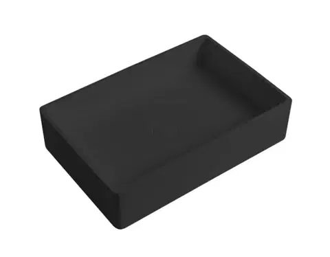 Umývadlá CERANO - Umývadlo z liateho mramoru Lacerta - na dosku - čierna matná - 60x40 CER-WB05B