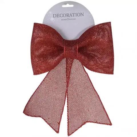 Vianočné dekorácie – do vnútra Mašlička 24 cm glitter red CAA006670