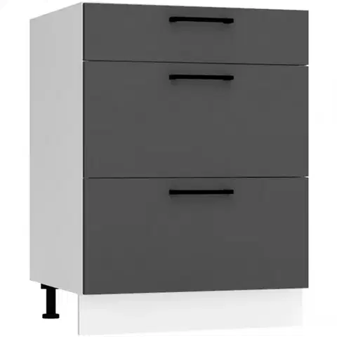 Kuchynské skrinky stojace Kuchynská skrinka Max D60s/3 šedá