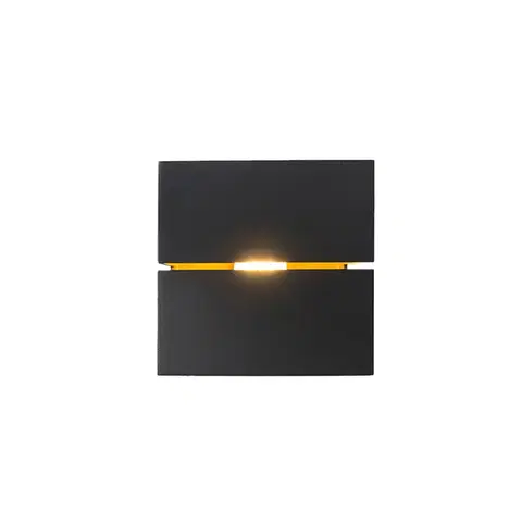 Nástenné osvetlenie Moderná nástenná lampa čierna a zlatá 9,7 cm - Transfer Groove