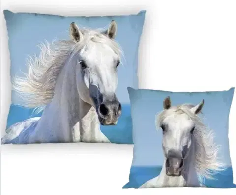Dekoračné obliečky Obliečka na vankúš dekoračná Biely kôň 40x40cm TiaHome