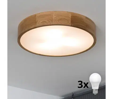 Svietidlá BRILAGI - LED stropné svietidlo CARVALHO 3xE27/15W/230V dub pr. 47,5 cm 8590828606741