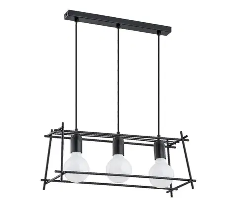 Svietidlá  Luster na lanku NETI 3xE27/15W/230V čierna 62039