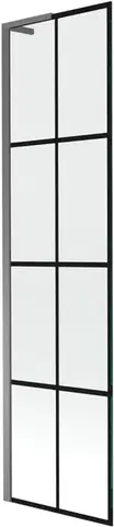Sprchové dvere MEXEN/S - Next L vaňová zástena FIX 50 x 150, čierna vzor, grafit metal 895-050-000-03-77-95