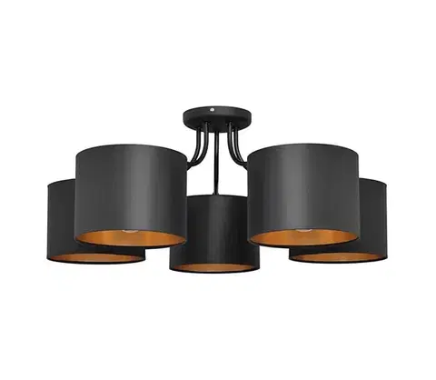 Svietidlá  Luster prisadený ALBA 5xE27/15W/230V čierna/zlatá P-2015/5 BK+GO