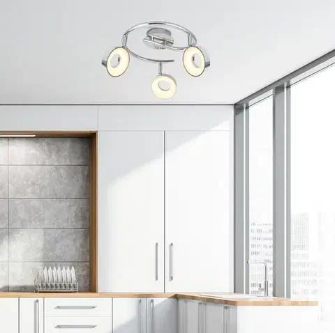 Stropná svetla Špirálová stropná lampa 3X4W LED chróm 3000K ISLA