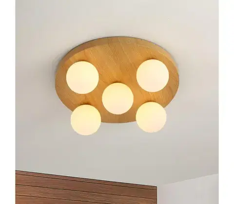 Svietidlá BRILAGI - Stropné svietidlo LUND WOOD 5xG9/9W/230V pr. 40 cm drevené BRI453