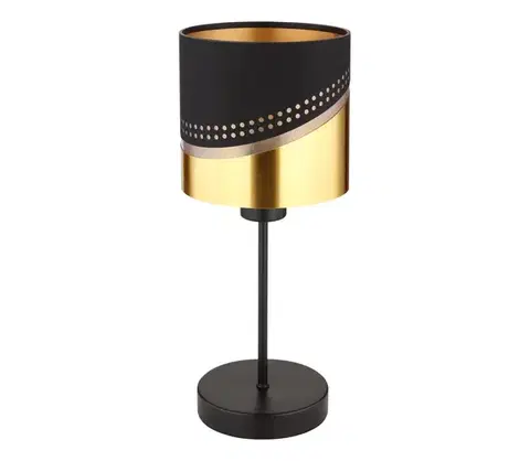 Lampy Globo 54046T - Stolná lampa OR 1xE27/40W/230V pr. 16 cm čierna/zlatá 54046T