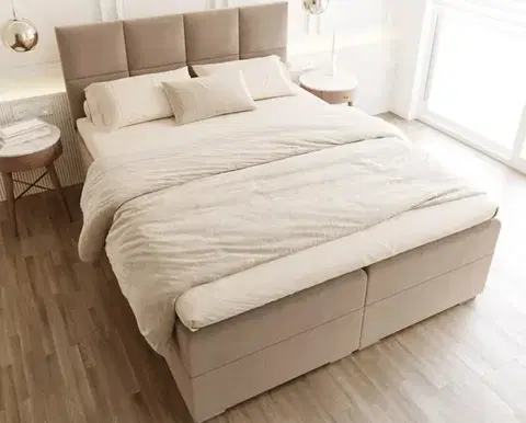 Postele FDM Manželská posteľ PORTLAND Boxspring | Mouse 180 x 200 cm