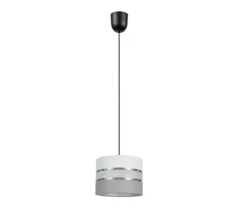 Svietidlá  Luster na lanku CORAL 1xE27/60W/230V pr. 20 cm biela/šedá 0707