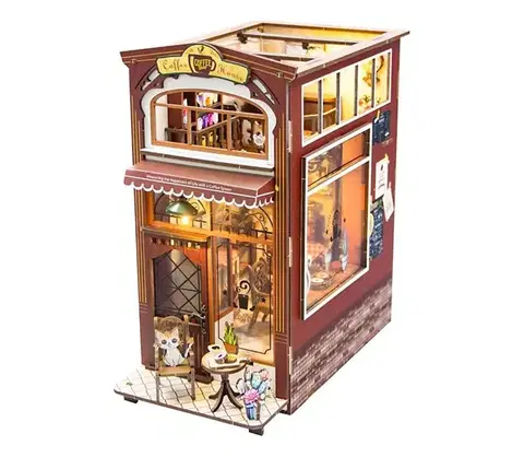 Taburetky 2Kids Toys - 3D LED zarážka na knihy Kavárna, napájení 2xAAA 2DM2411