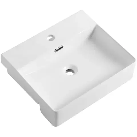 Umývadlá CERANO - Umývadlo keramické Peno - polozápustné - biela lesklá - 50x42 CER-667921