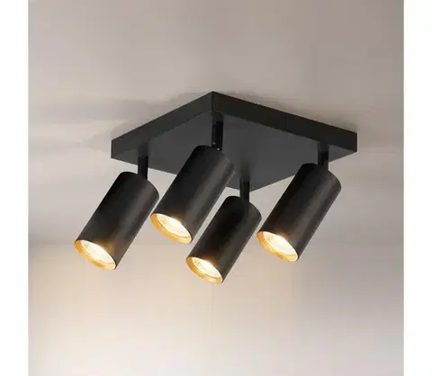 Svietidlá Brilagi - Bodové svietidlo SELE SQUARE 4xGU10/30W/230V čierna/zlatá WO-SELESQ-04-OEM