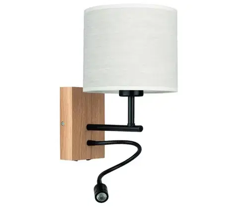 Svietidlá  57291974 - Flexibilné svietidlo BOHO 1xE27/25W + LED/1W/230V dub 57291974