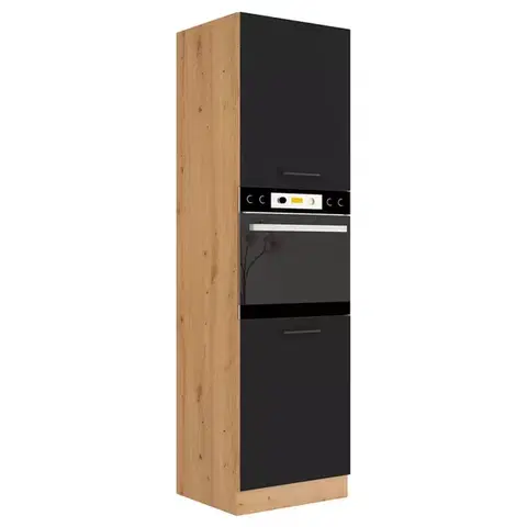 Kuchynské skrinky stojace Kuchynská skrinka Modena čierna/Dub Artisan 60dp-210 2f