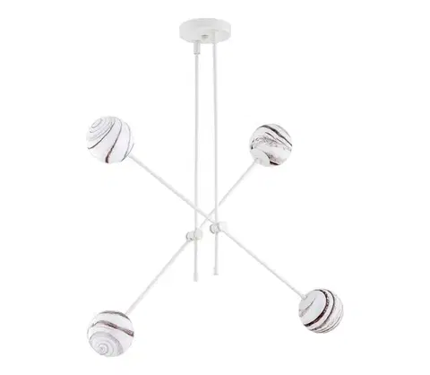 Svietidlá Argon 1841 - Luster na tyči ABSOS 4xE14/7W/230V alabaster biela 1841