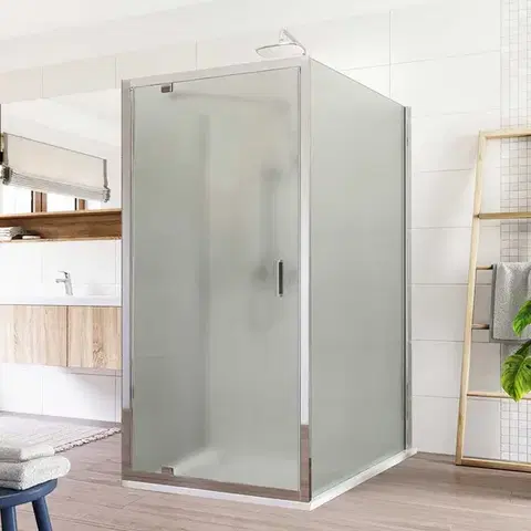 Sprchovacie kúty Mereo Sprchovací kút Lima, obdĺžnik do priestoru U, pivotový, 80x100x80 cm, chróm ALU, sklo Point CK87852K