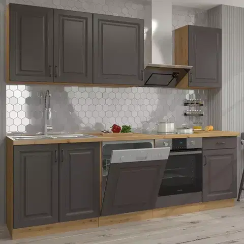 Modulový kuchynský nábytok Kuchynská linka Stilo 250 grafit mat/artisan
