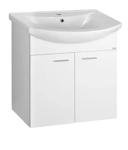 Kúpeľňový nábytok AQUALINE - ZOJA umývadlová skrinka 61,5x74x32,5cm, 2x dvierka, biela 51063