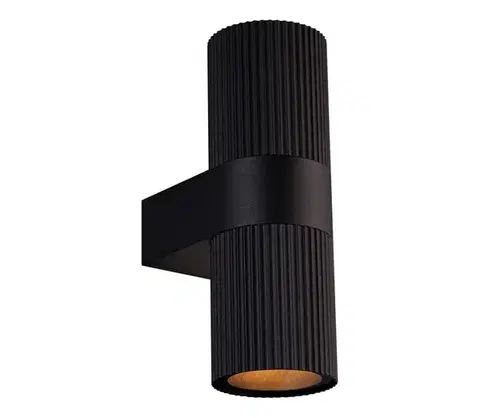 Svietidlá Nordlux - Vonkajšie nástenné svietidlo KYKLOP 2xGU10/25W/230V IP54 čierna 2318051003