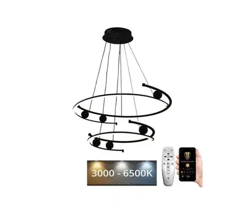 Svietidlá  LED Stmievateľný luster na lanku LED/80W/230V 3000-6500K + diaľkové ovládanie J4346/B