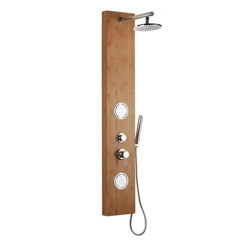 Sprchy a sprchové panely Sprchový panel SIKO Bamboo Shower na stenu s pákovou batériou bambus BAMBOOSHOWER BAMBOOSHOWER