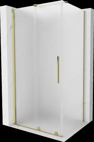 Sprchovacie kúty MEXEN/S - Velár sprchovací kút, posuvné dvere 140 x 90, dekor, zlato 871-140-090-31-50