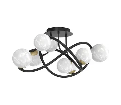 Svietidlá Zuma Line MX4922-8-EBGN - Prisadený luster NISYRO 8xG9/3,5W/230V čierna MX4922-8-EBGN