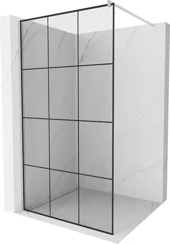 Sprchové dvere MEXEN/S - Kioto Sprchová zástena WALK-IN 120 x 200, čierny vzor 8 mm, nikel kefovaná 800-120-101-97-77