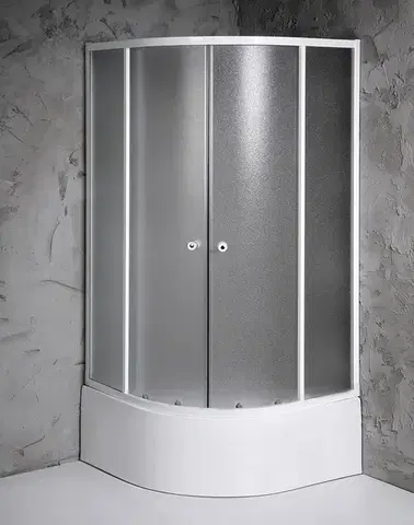 Sprchové dvere AQUALINE - ARLEN štvrťkruhová sprchová zástena 900x900, sklo Brick BTR903