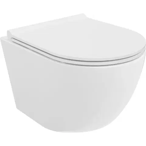 Záchody MEXEN/S - Lena Závesná WC misa Rimless Tornado vrátane sedátka s slow slim, duroplast, biela lesk 30220500T