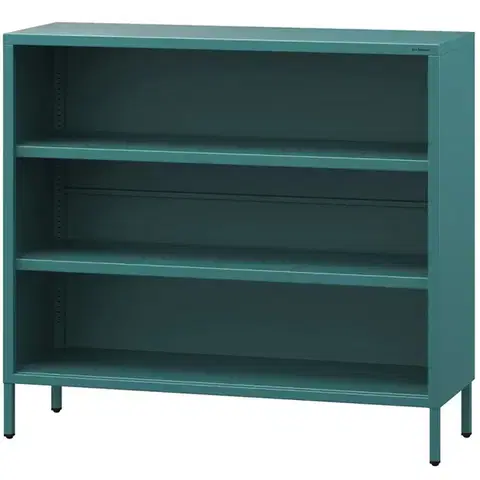 Regály v podkrovnom štýle Kovový regál nízky Luca Modern Sea Green