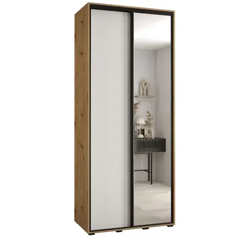 Šatníkové skrine Skriňa 45 Canaris 3 110 artisan/biela/čierna