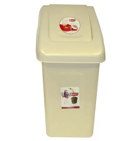 Odpadkové koše Kinekus Kôš na odpad, preklápací 25L, plastový, SWING, krémový