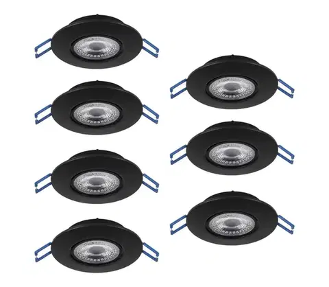 Svietidlá Eglo 300191 - SADA 7xLED zapustených svietidiel GEDREZ LED/4,9W/230V pr. 9 cm čierna 300191