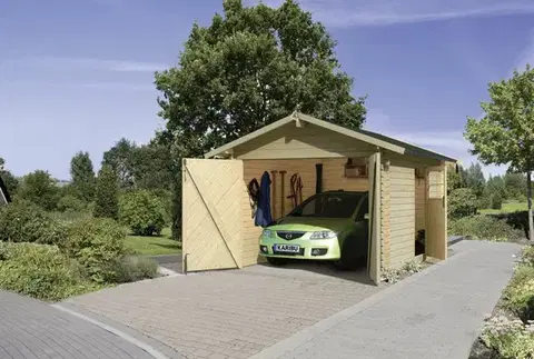 Záhradné domčeky Prístrešok na auto 297 x 447 cm smrek Dekorhome