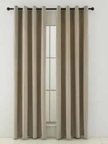 Závesy MKLozkoviny.sk Zamatové zatemňovacie závesy Cesar prírodné - 140 x 280 cm (2ks) - krúžky